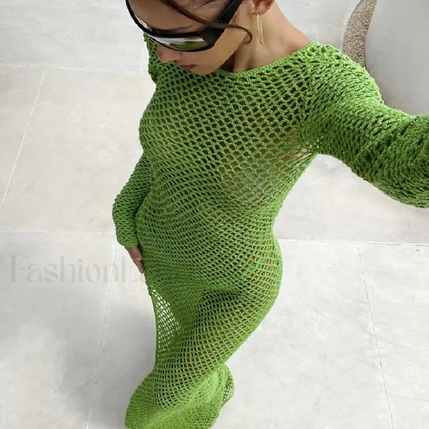 Sheer Bandage Slit Dress Cover Up