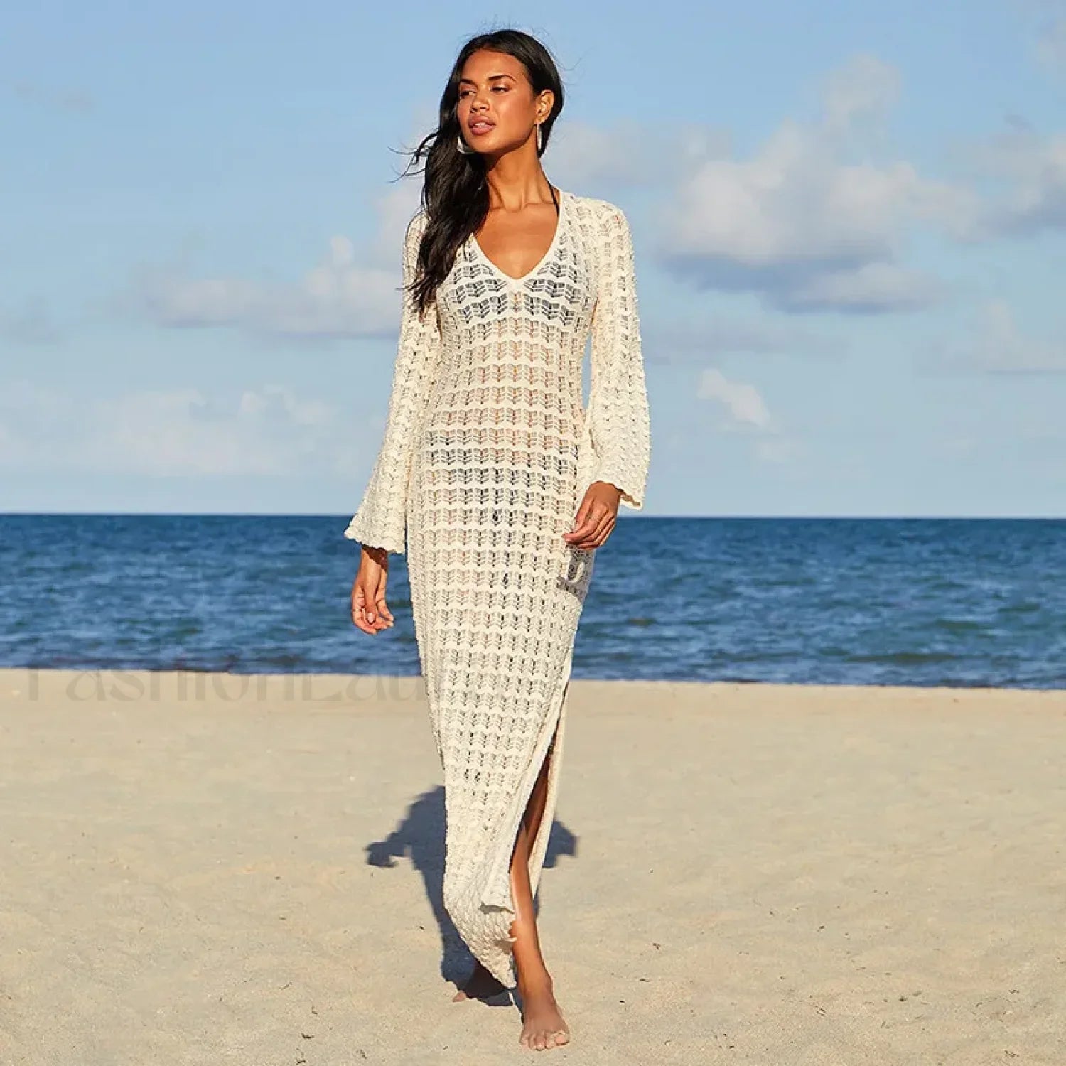 Sheer Batwing Beach Shirt Cover Up