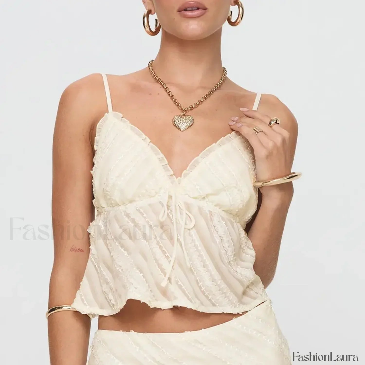 Sheer Beach Bow-Tie Crop Top