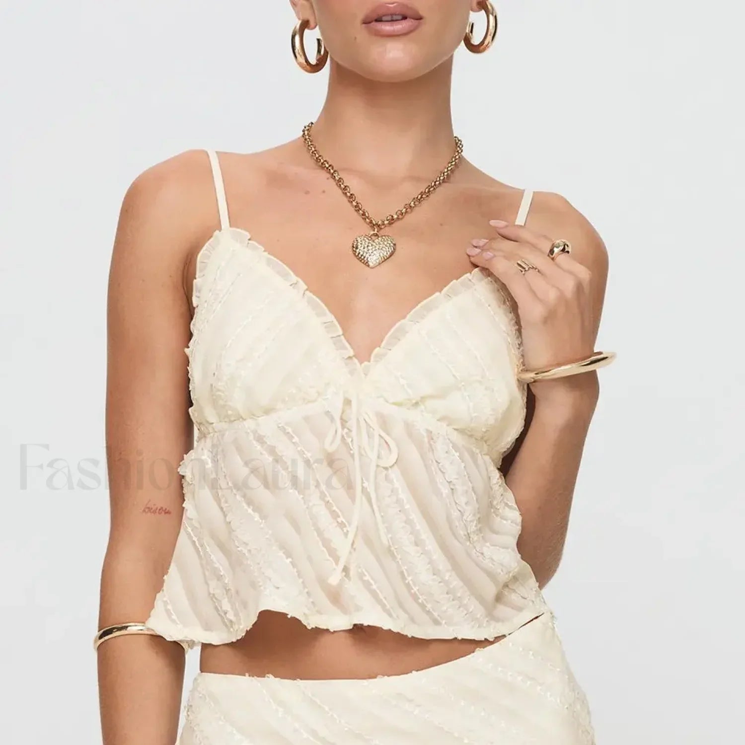 Sheer Beach Bow-Tie Crop Top