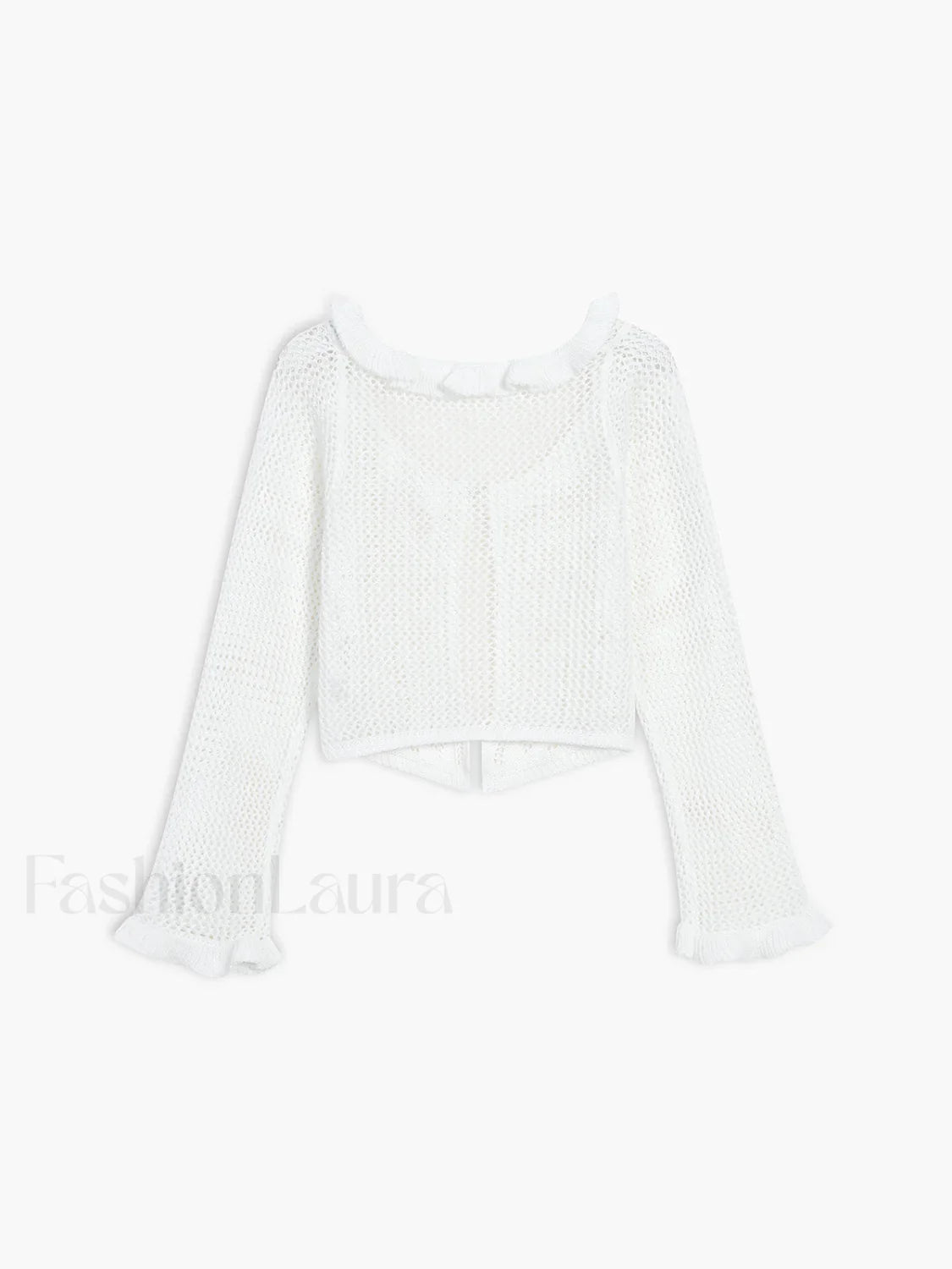 Sheer Crochet Eyelet Fly Away Cardigan