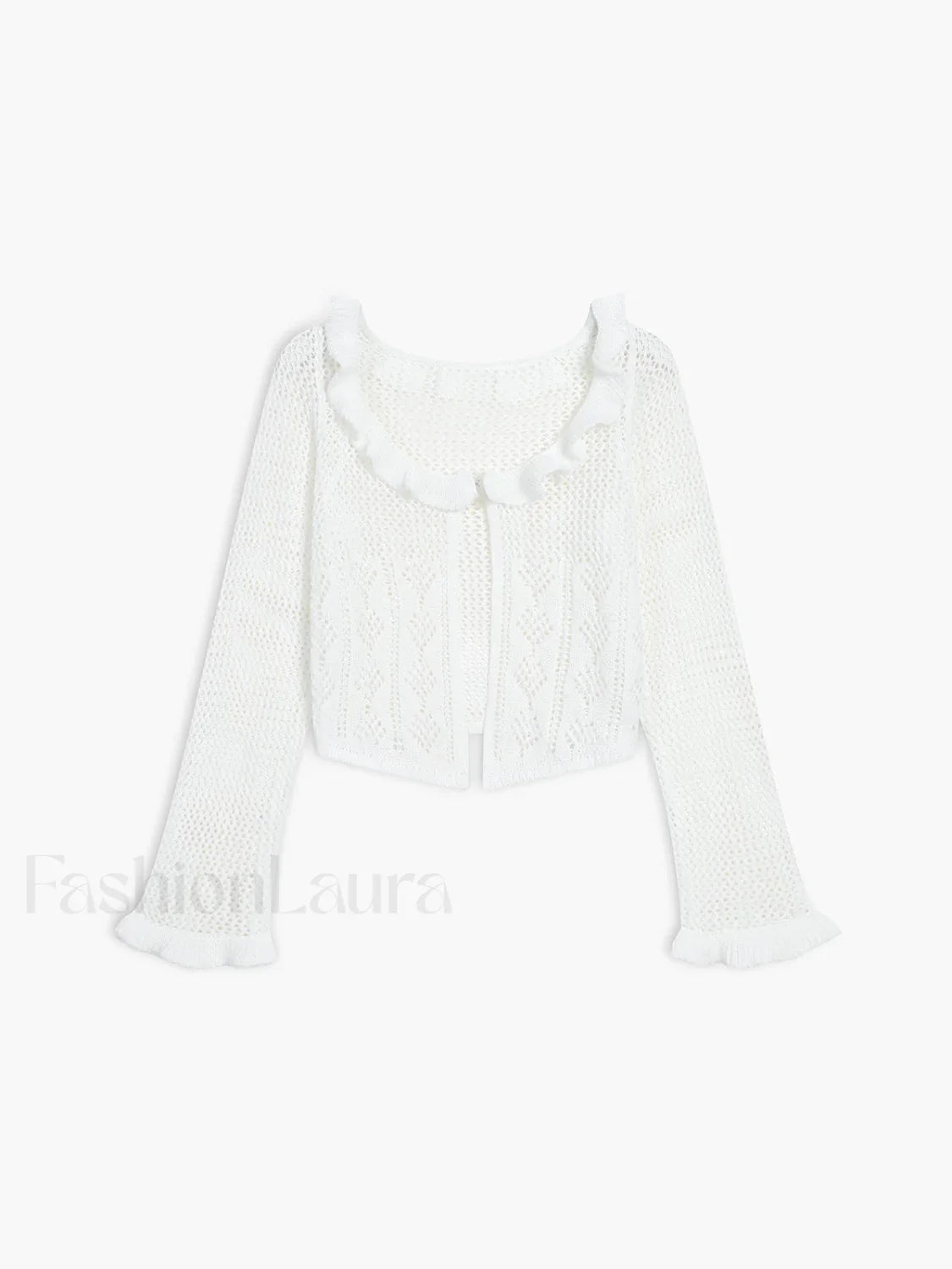 Sheer Crochet Eyelet Fly Away Cardigan
