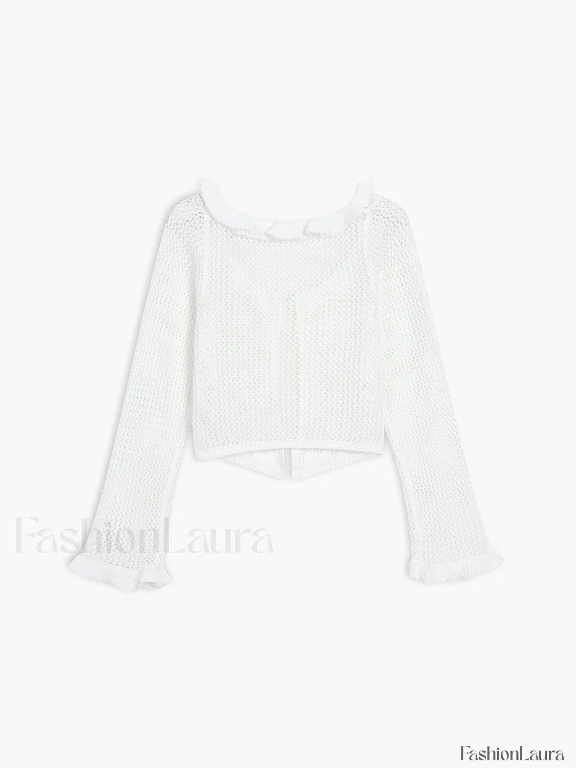 Sheer Crochet Eyelet Fly Away Cardigan