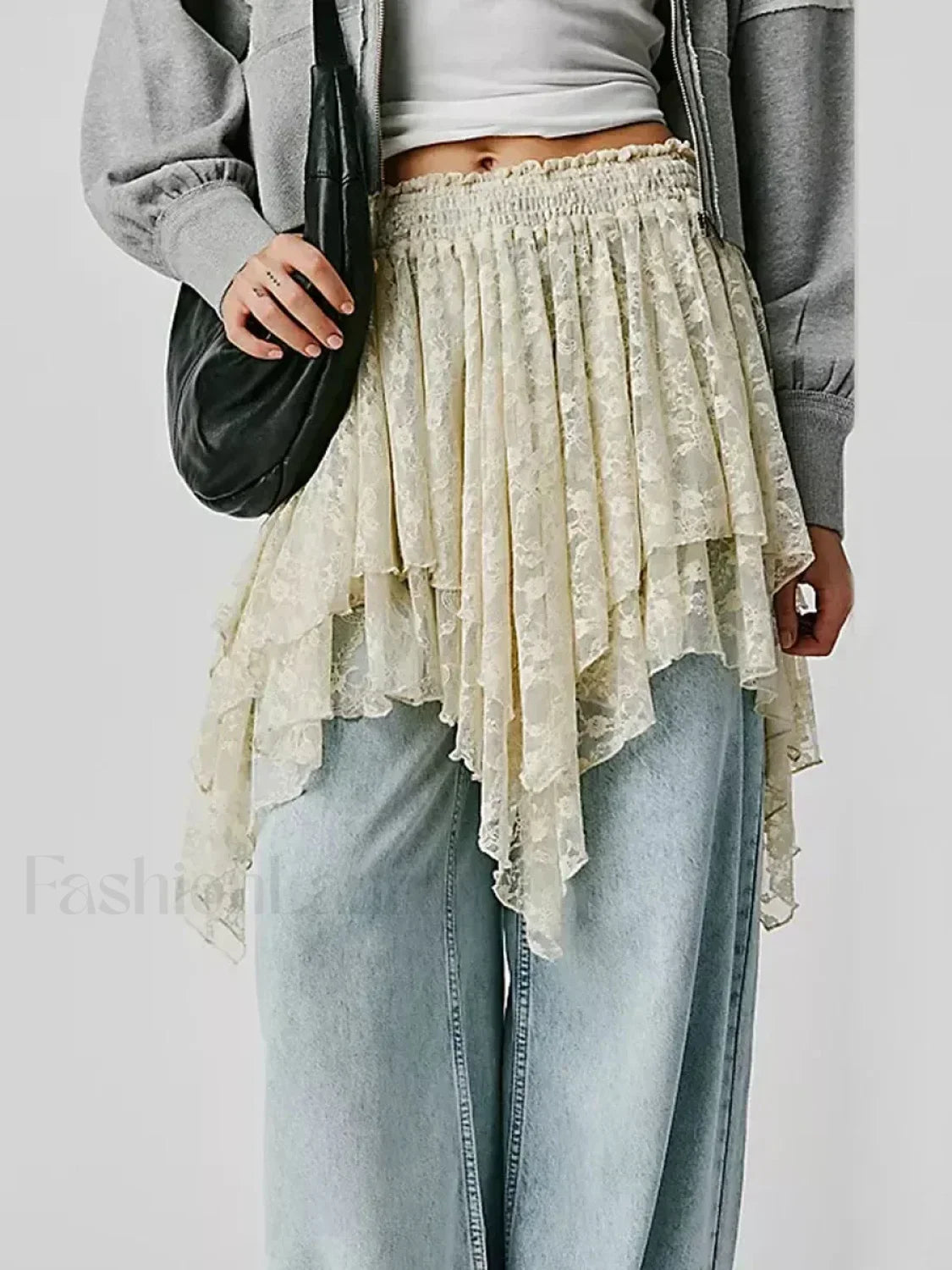 Sheer Floral Lace Mini Skirt