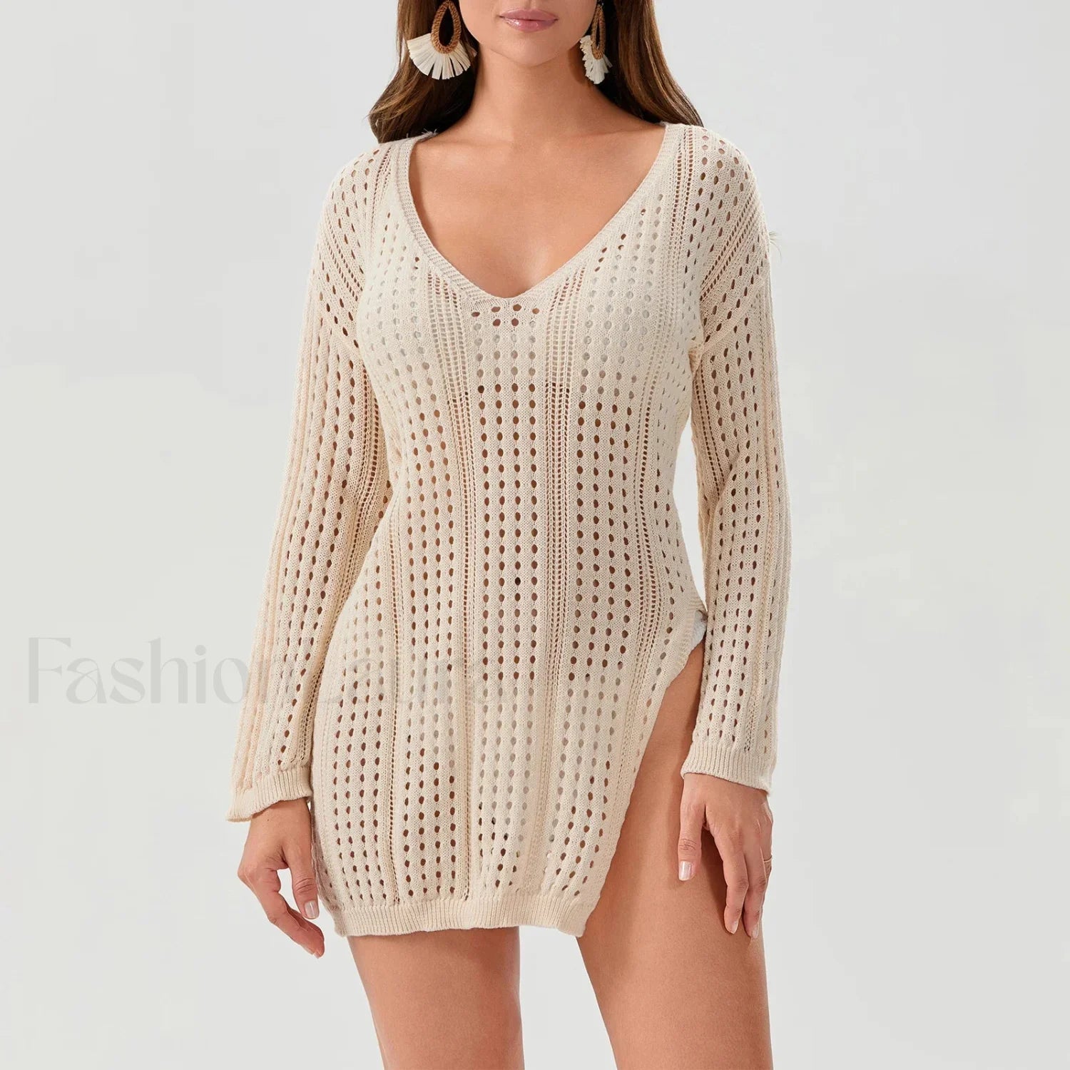 Sheer Long Sleeve Swimsuit Cover Up