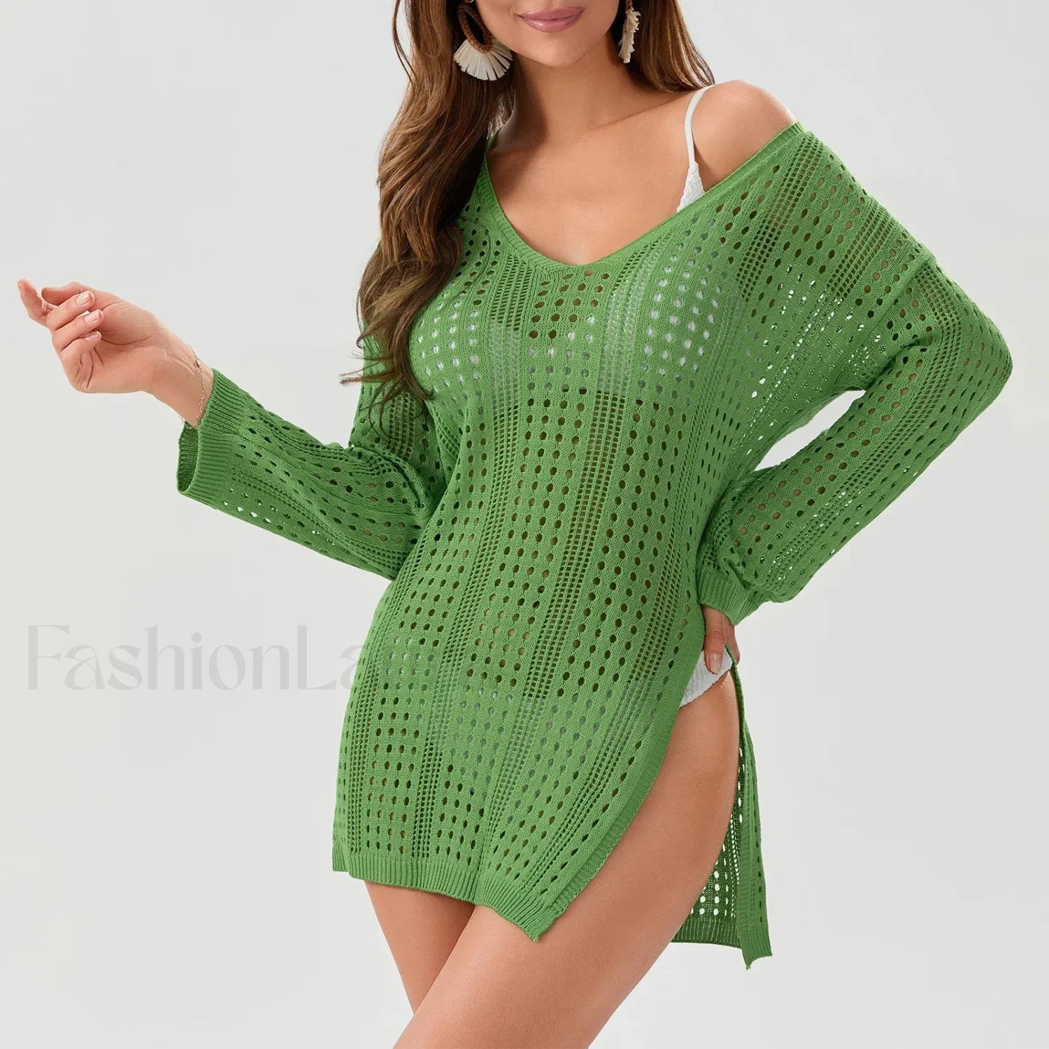Sheer Long Sleeve Swimsuit Cover Up