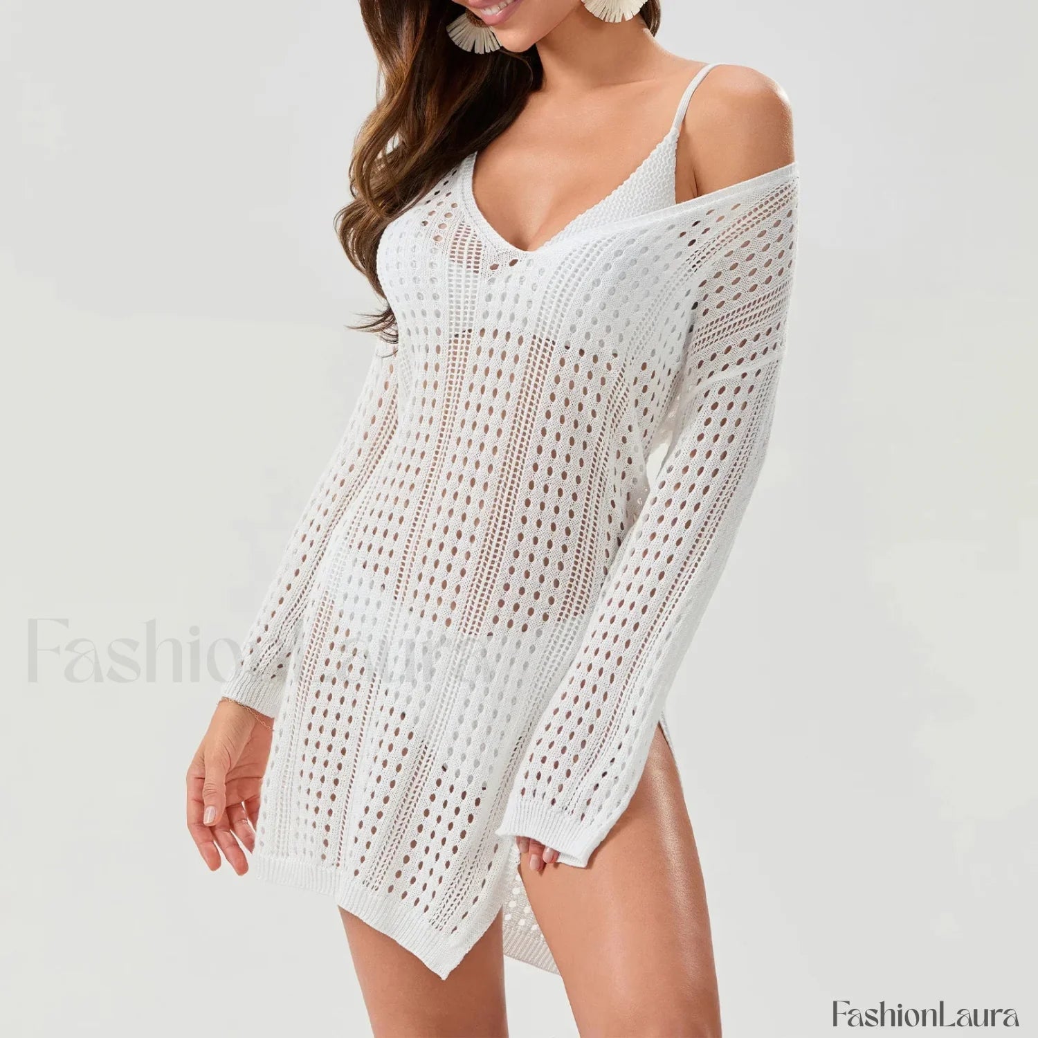 Sheer Long Sleeve Swimsuit Cover Up