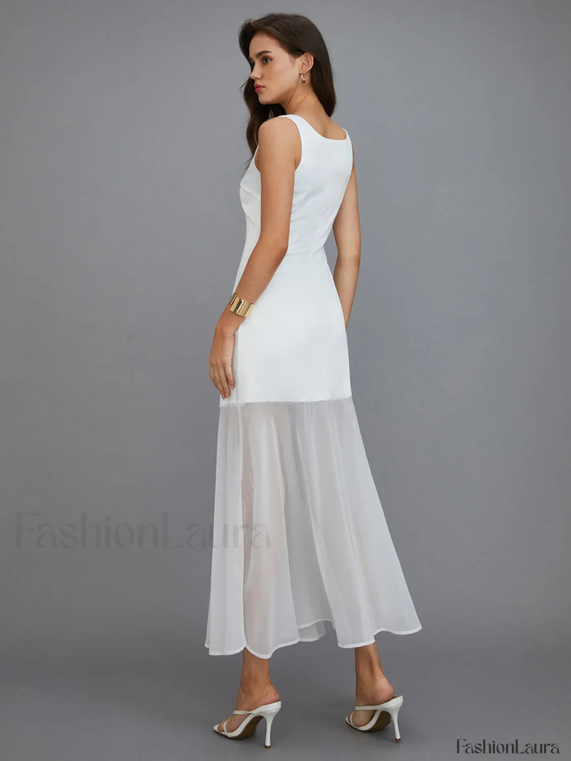 Sheer Overlay Long Dress