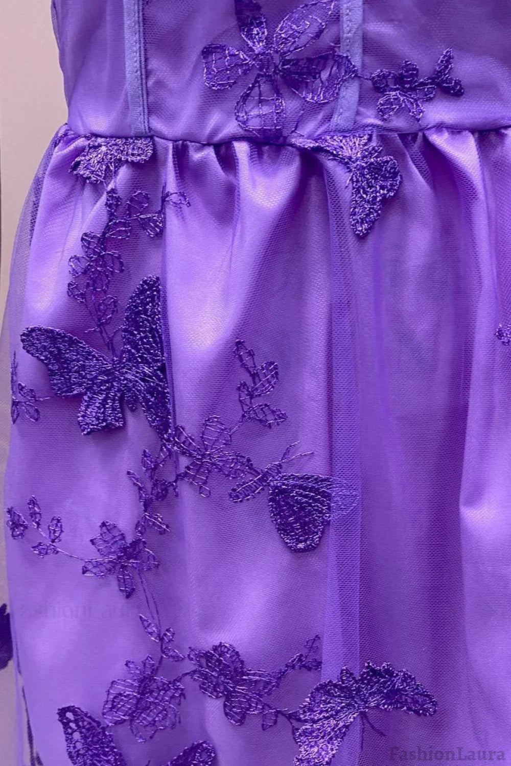 Sheer Tulle Spaghetti Strap High Slit Party Dress