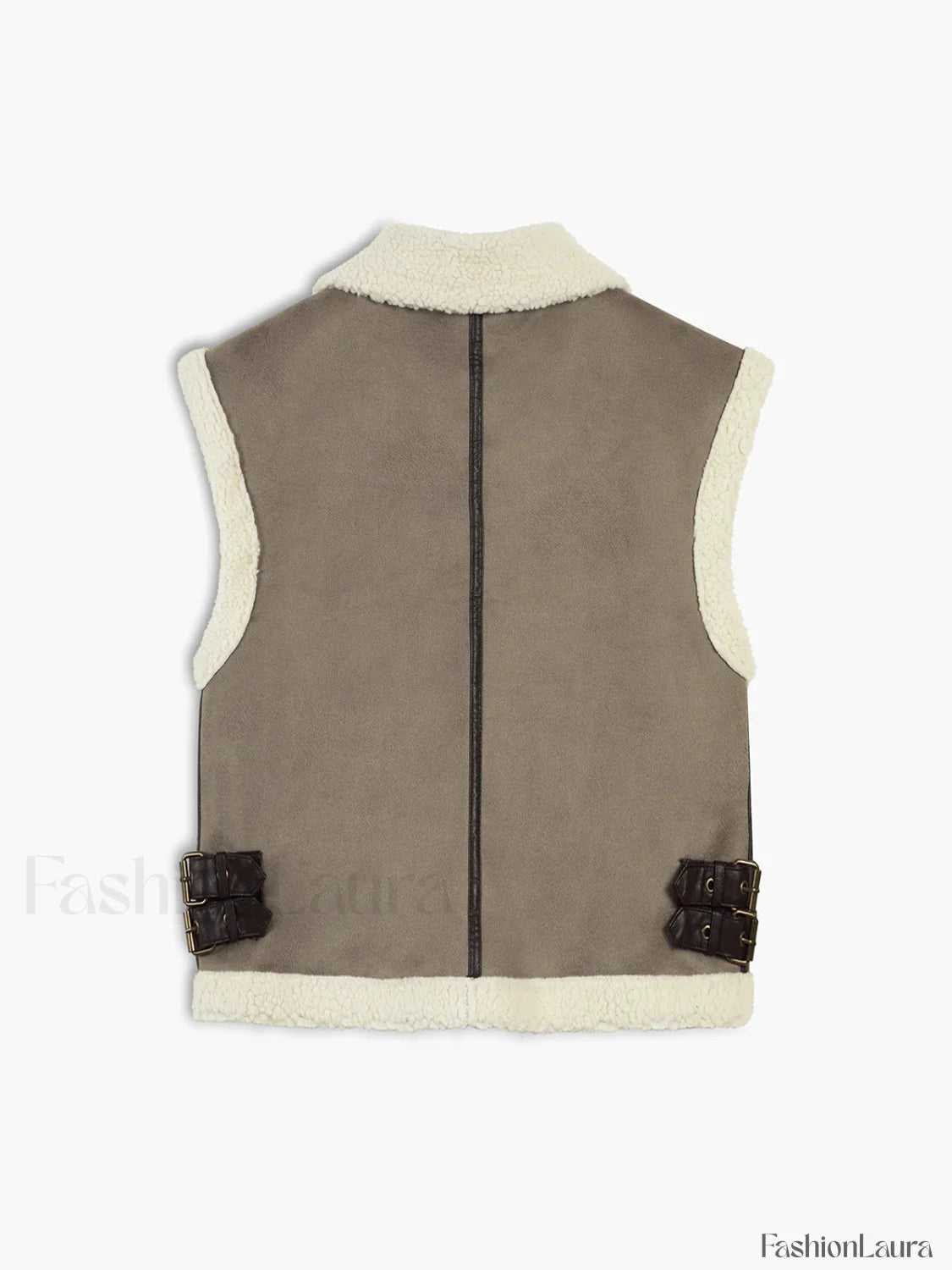 Sherpa Lined Shearling Trendy Leather Flight Vest