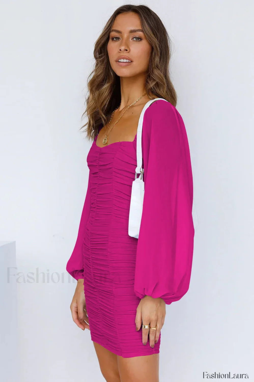 She's Angelic Stylish Ruched Mini Dress