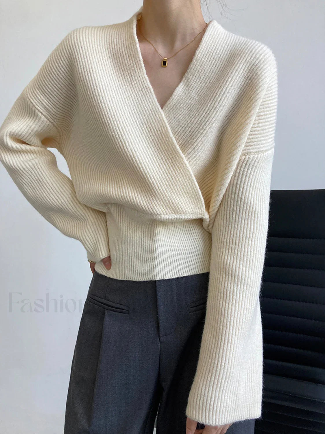 She's Effortless Graceful Wrap Sweater