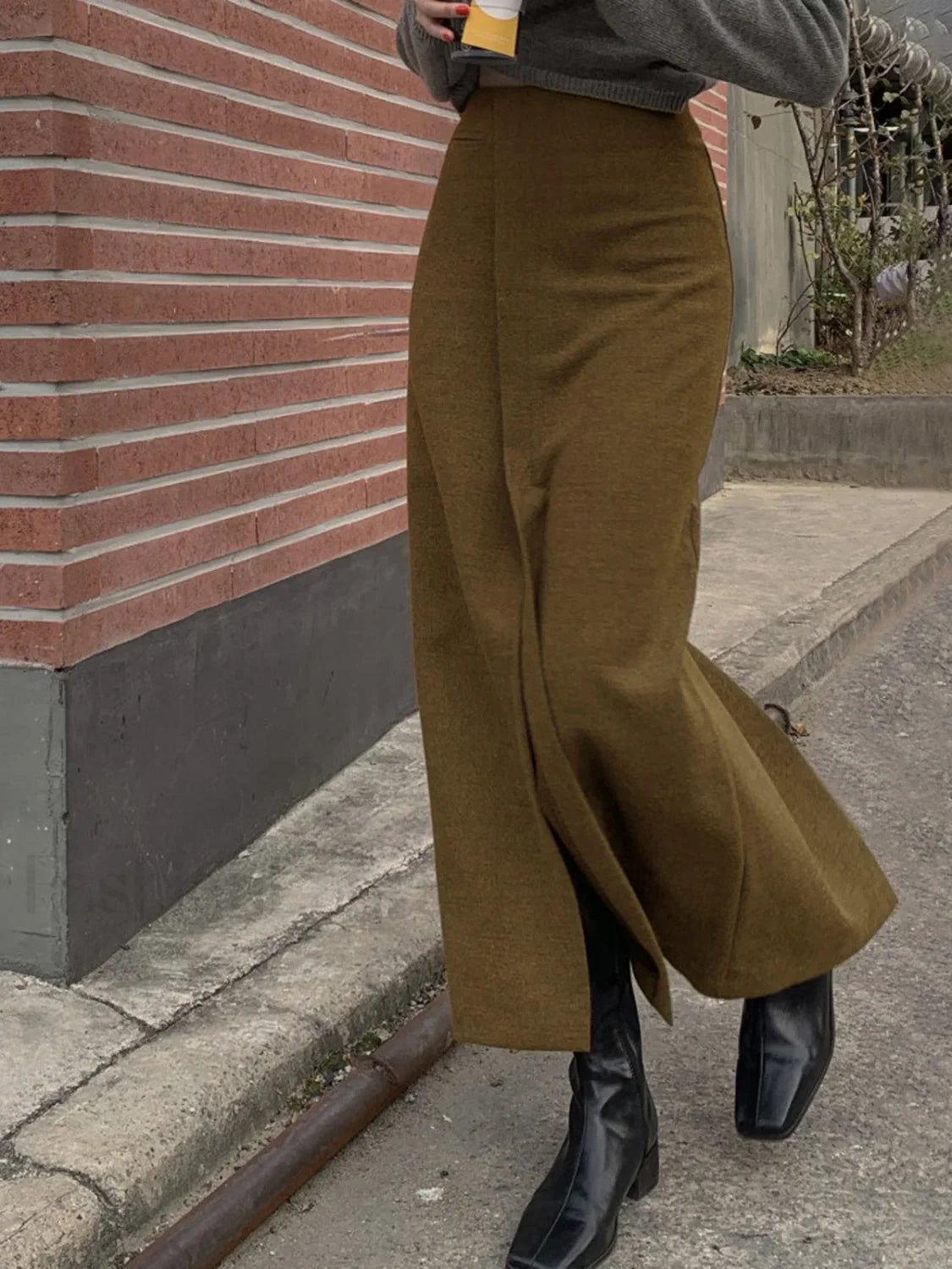 She’s Effortless Slit Maxi Skirt Dark Brown / XS Skirts