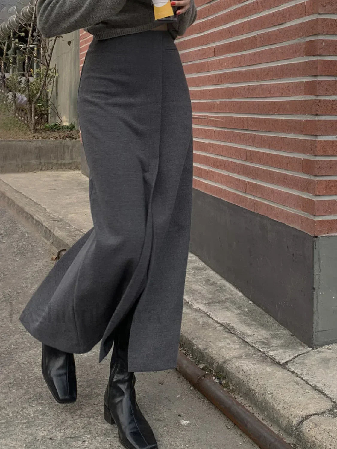 She’s Effortless Slit Maxi Skirt Grey / XS Skirts