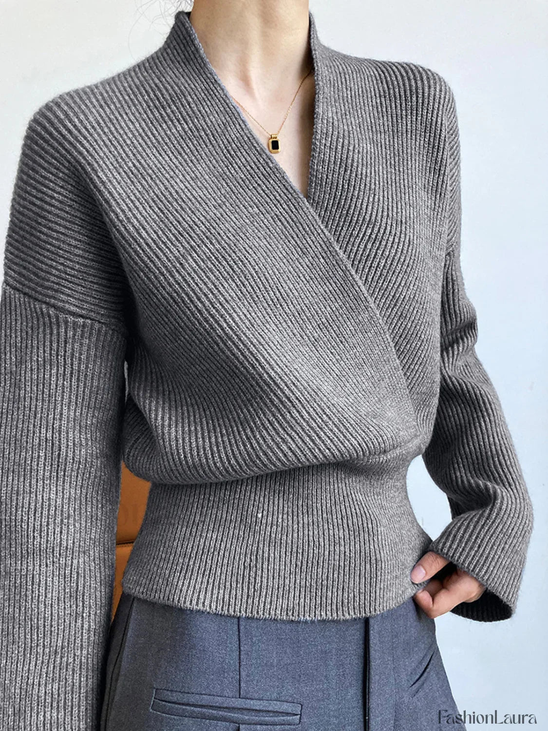 She's Effortless Wrap Sweater