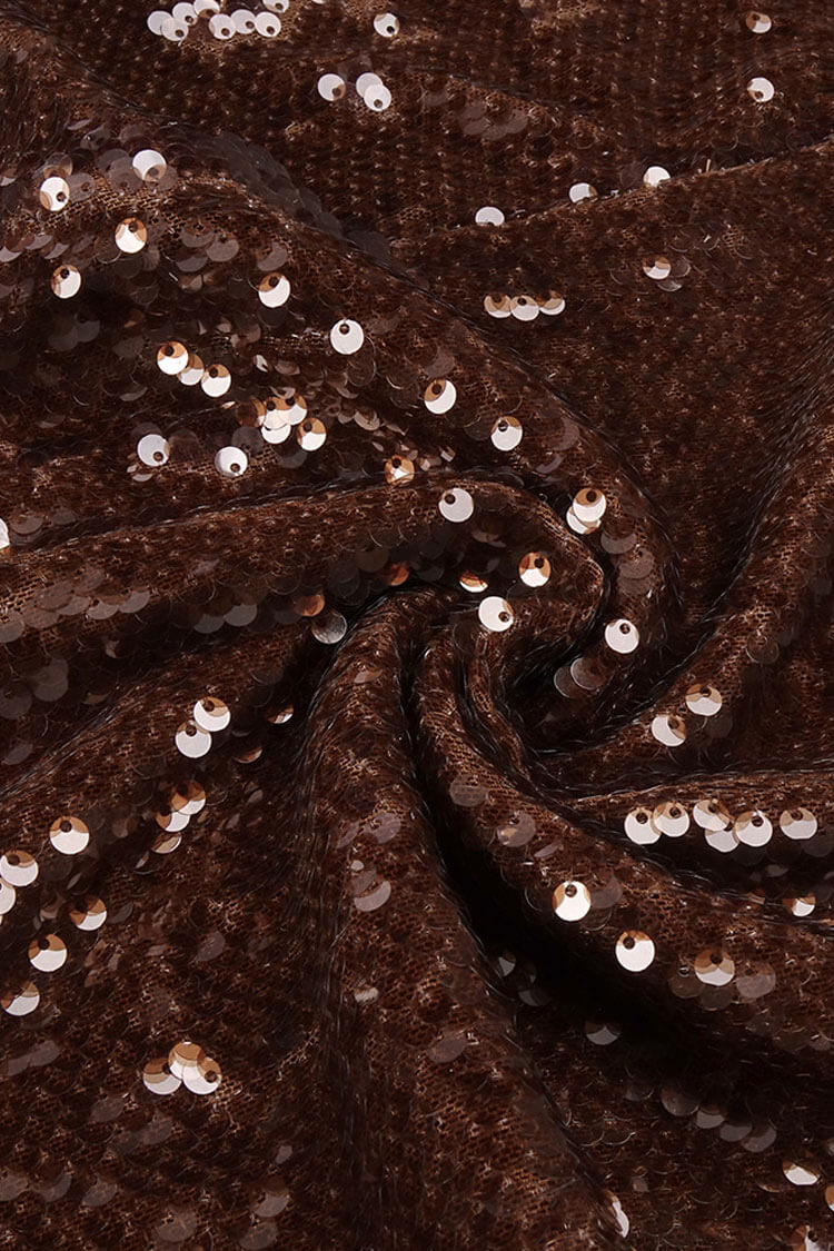 Shimmering Sequin Tie Front Jacket Fishtail Maxi Skirt Matching Set