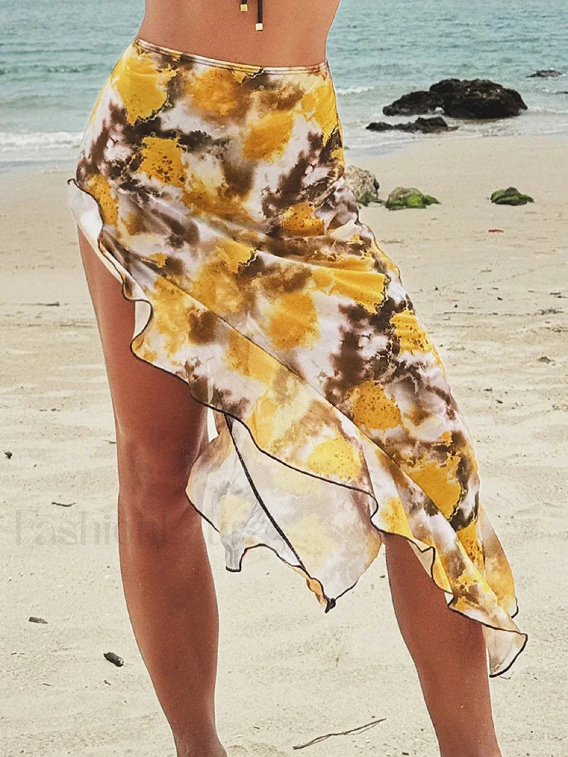 Shirring Print Three Piece Set