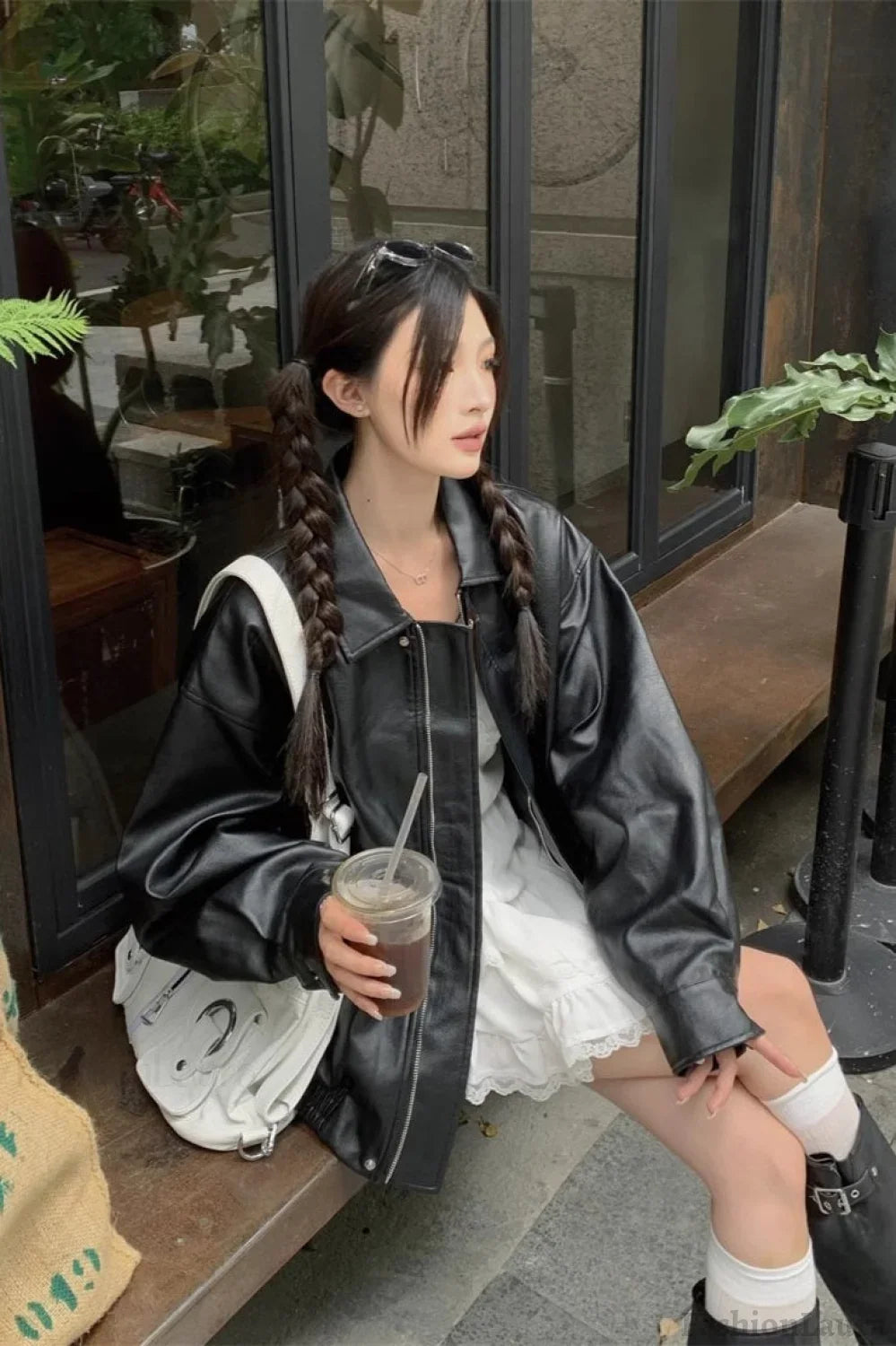 Short Length Oversized Moto Jacket