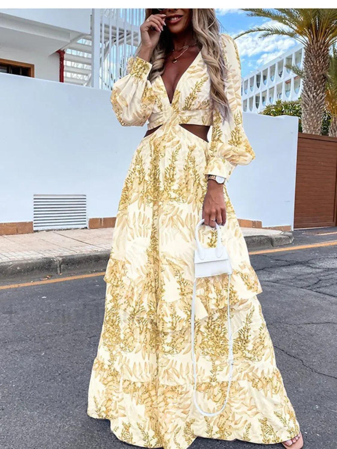 Short-Sleeve Printed Boho Dress