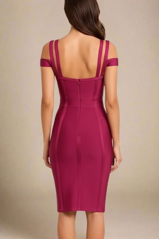 Sia Bandage Dress - Red Wine