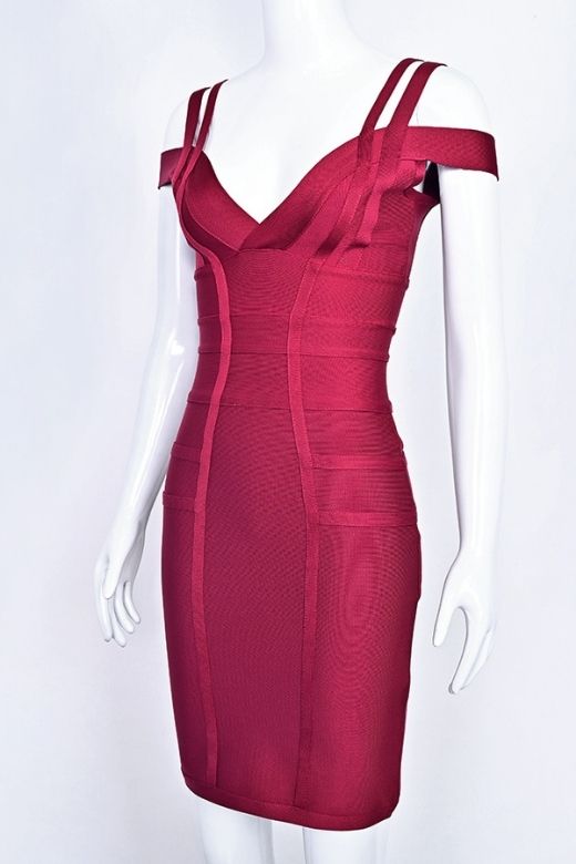 Sia Bandage Dress - Red Wine