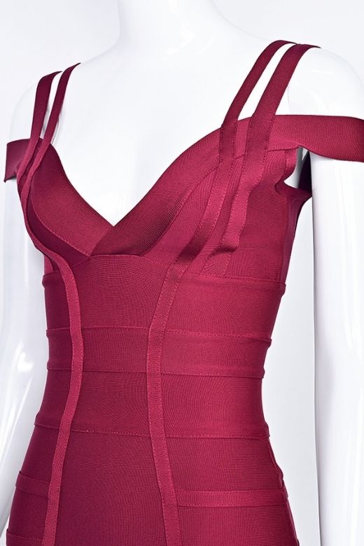 Sia Bandage Dress - Red Wine