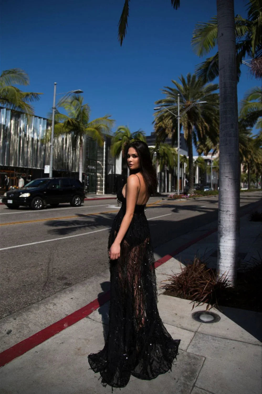 Side Split Sequin Charming Party Maxi Dress