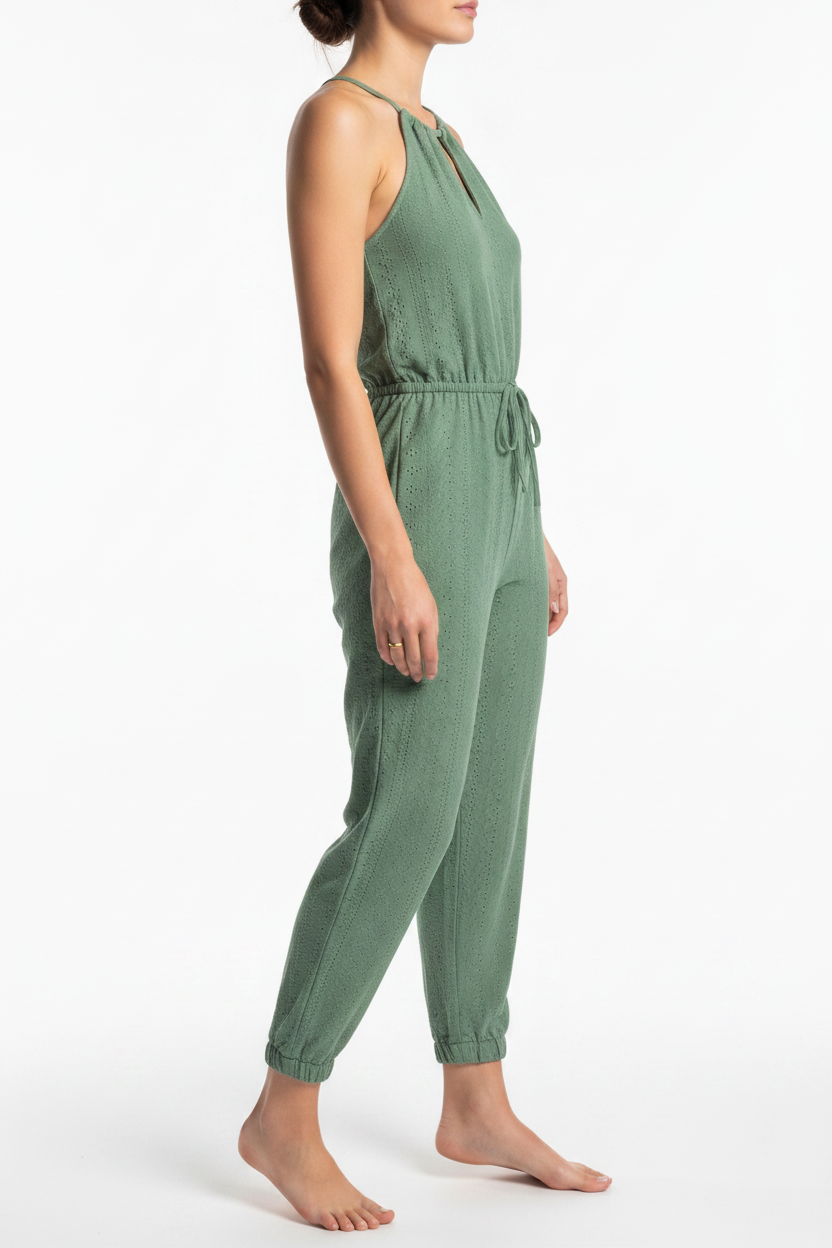 Elegant High-Waist Jumpsuit | Breathable Fabric & Flattering Fit