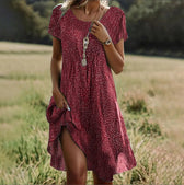 Floral Collared Short Sleeve Button Front Shirt Dress 4