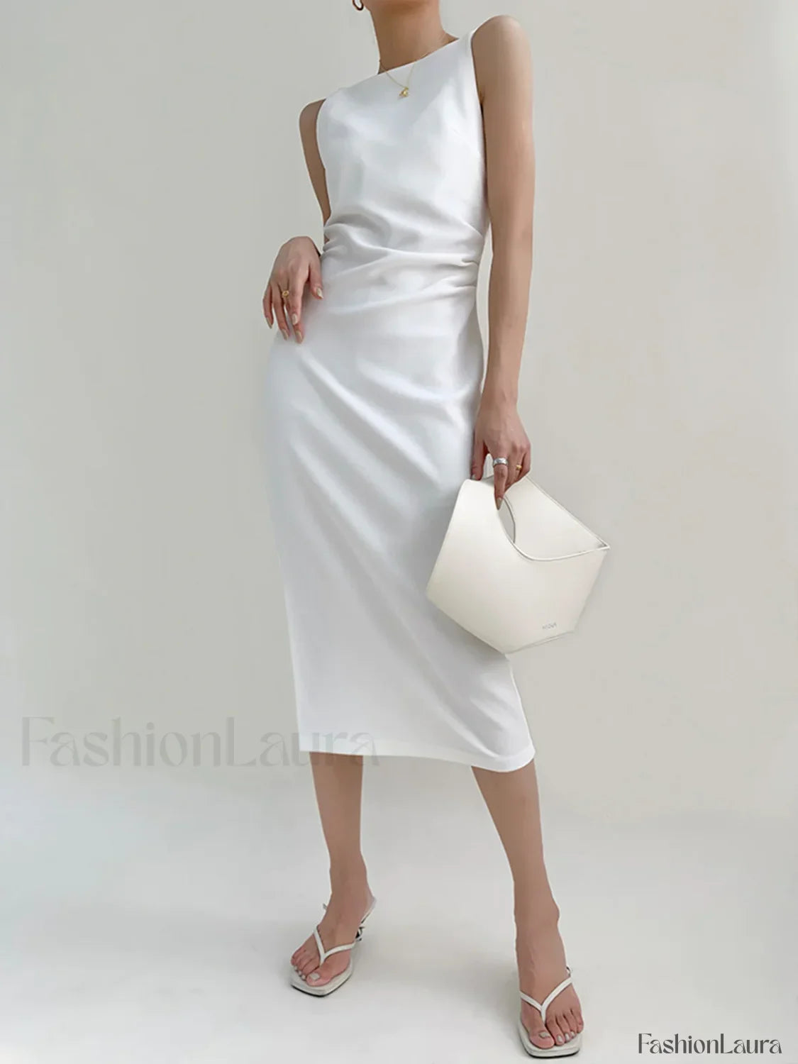 Silent Sea Boat Trendy Neck Midi Dress