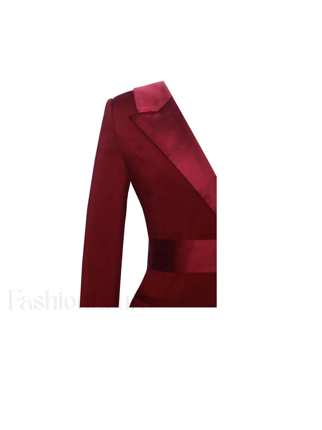 Silver Night Wine Red Graceful Sequin Crepe Tuxedo Blazer Dress