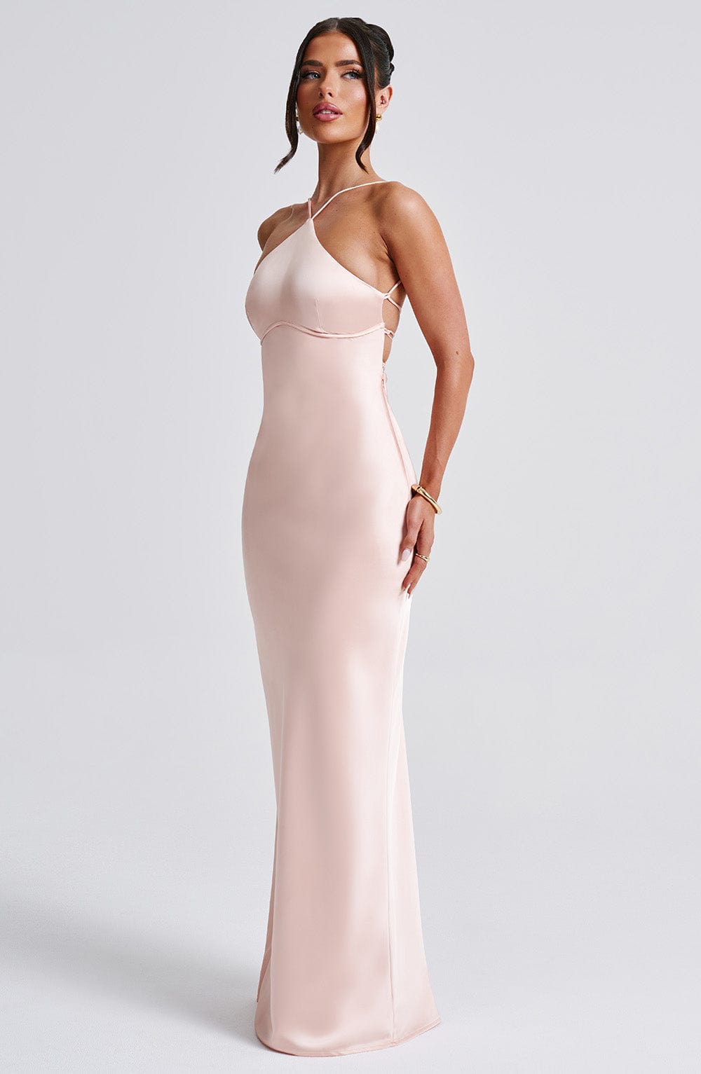 Dayana Exclusive Maxi Dress Peach Evening Wear Edit
