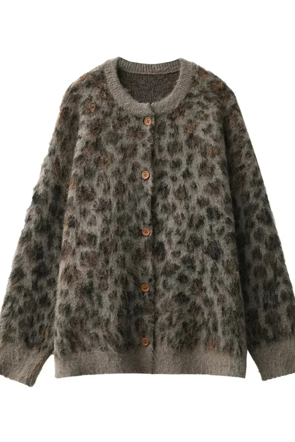 Single Breasted Leopard Print Cardigan Leopard / S