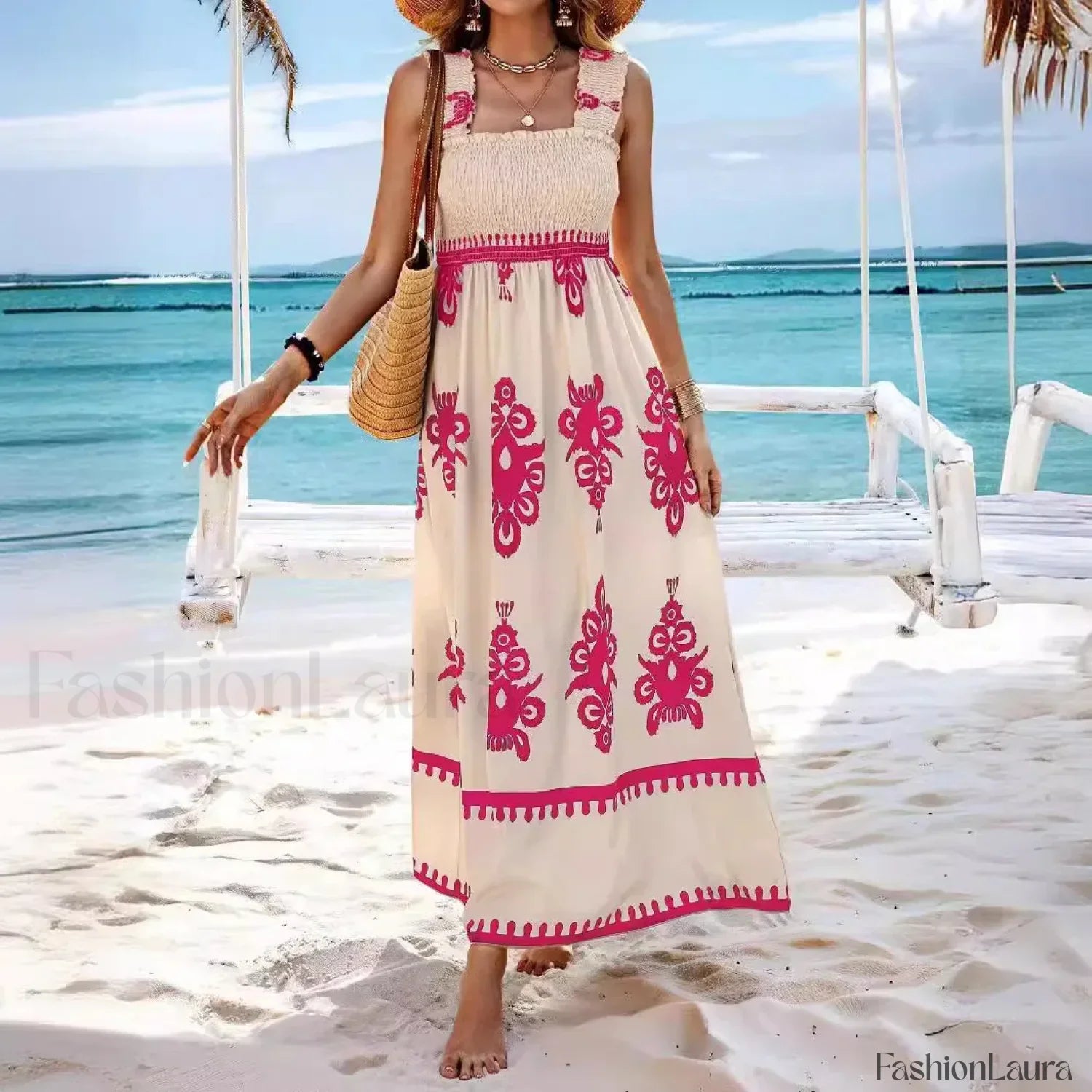 Sleeveless A-Line Party Boho Dress
