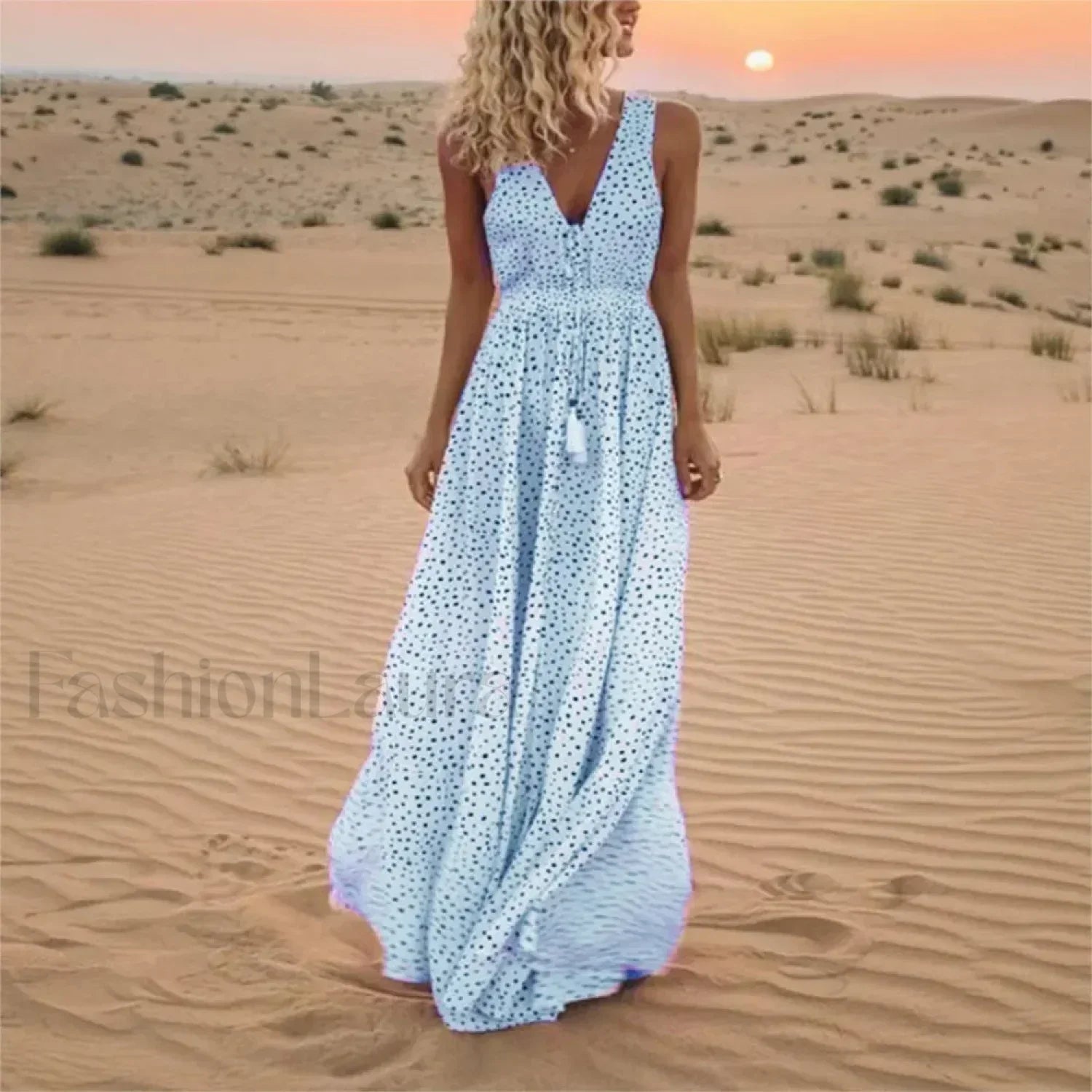 Sleeveless A-Line Patchwork Boho Dress