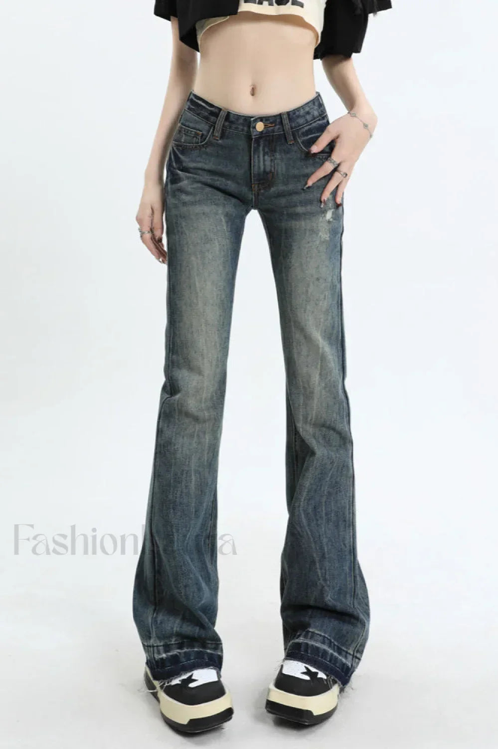 Slim Fit Low Waist Micro Flare Jeans