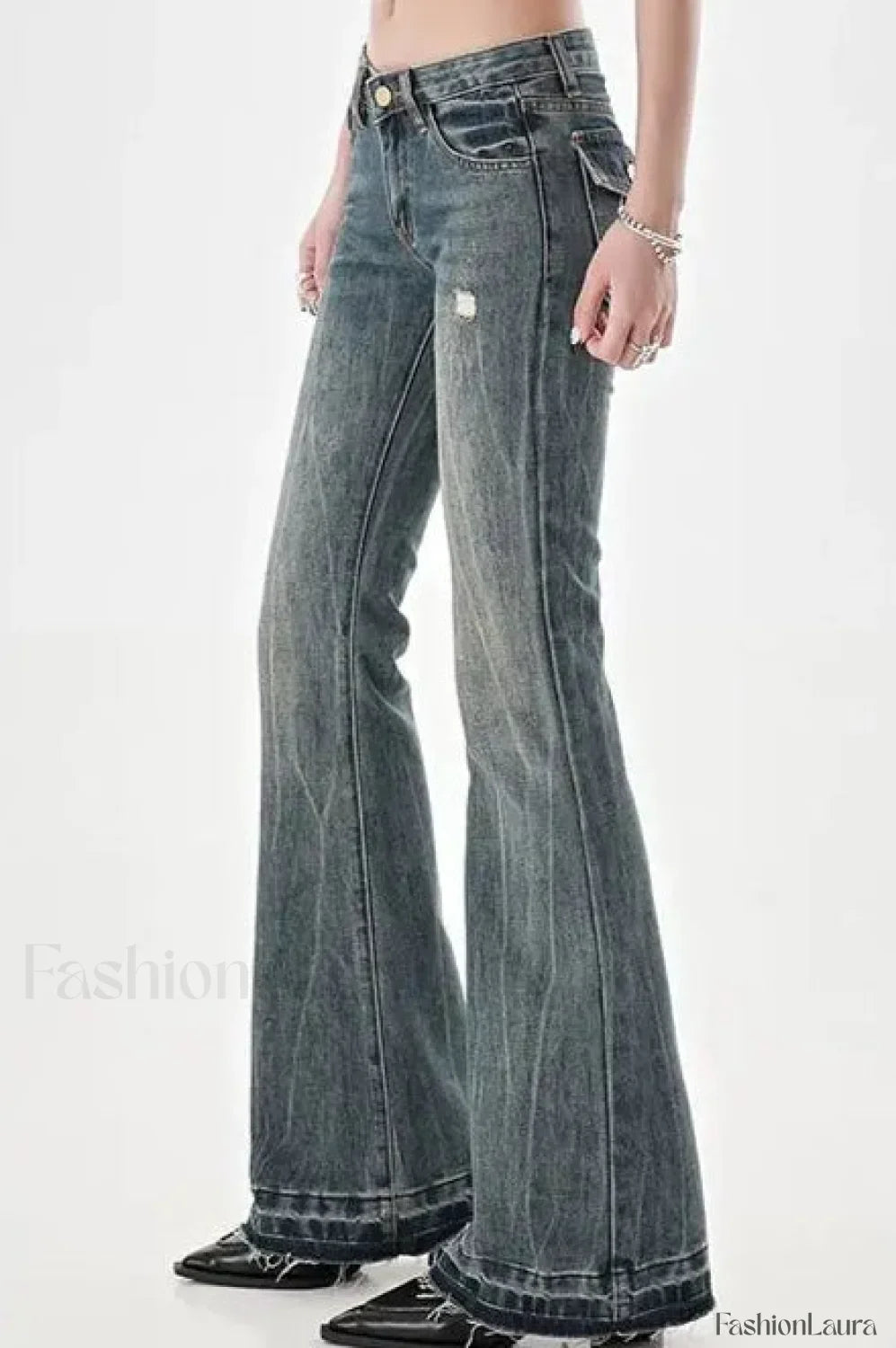 Slim Fit Low Waist Micro Flare Jeans