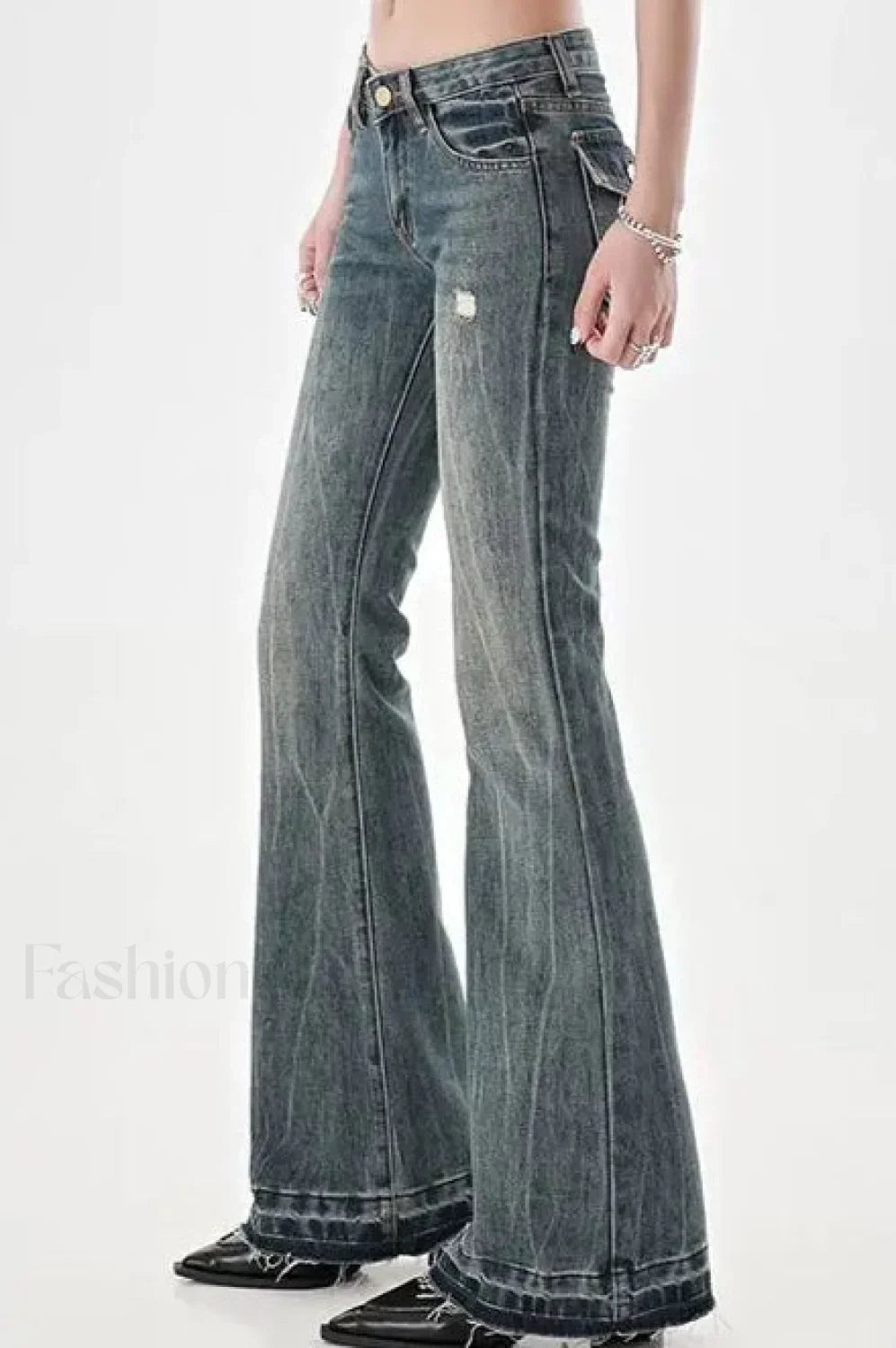 Slim Fit Low Waist Micro Flare Jeans