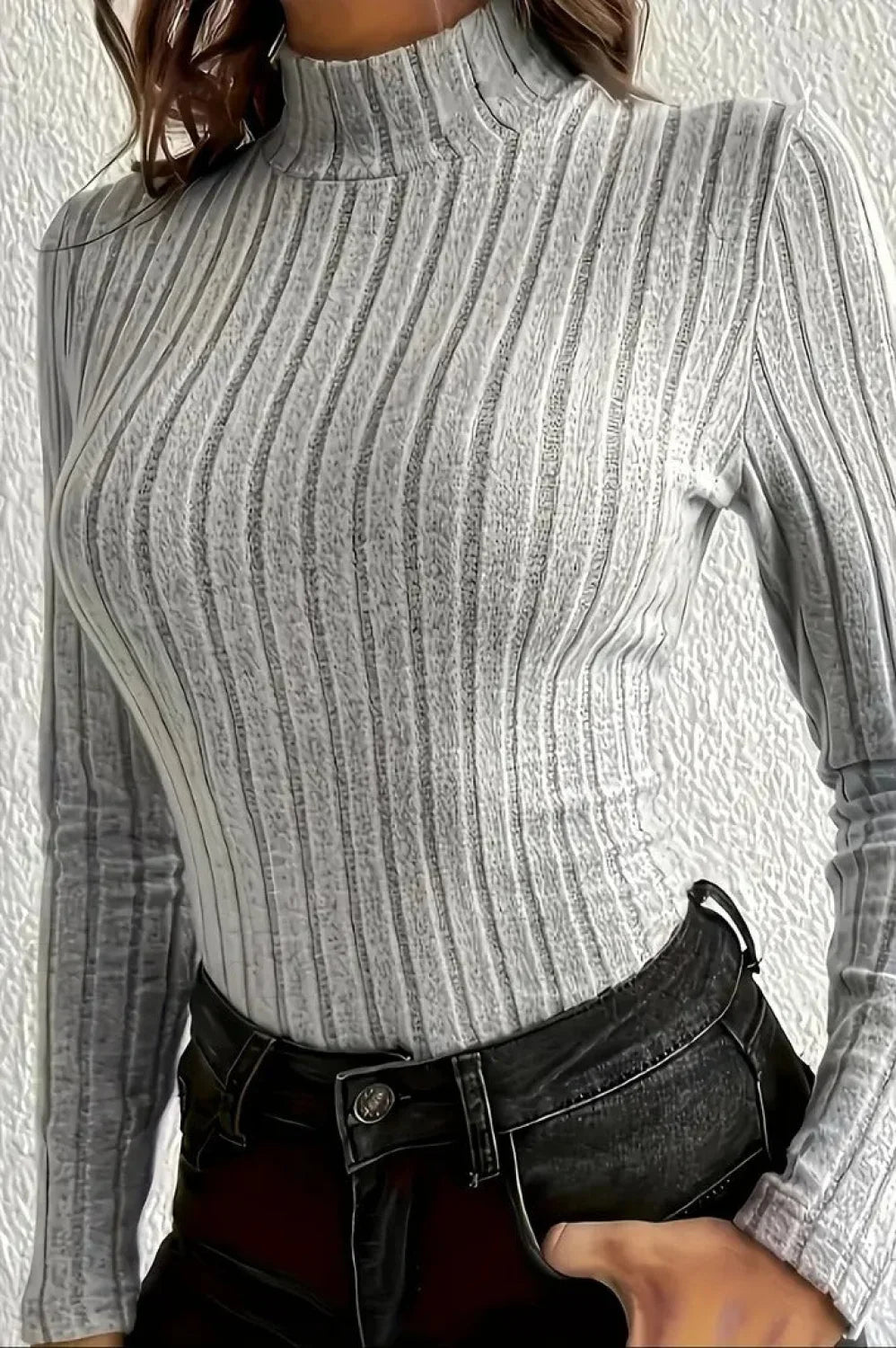 Slim Fit Mock Neck Knit Sweater