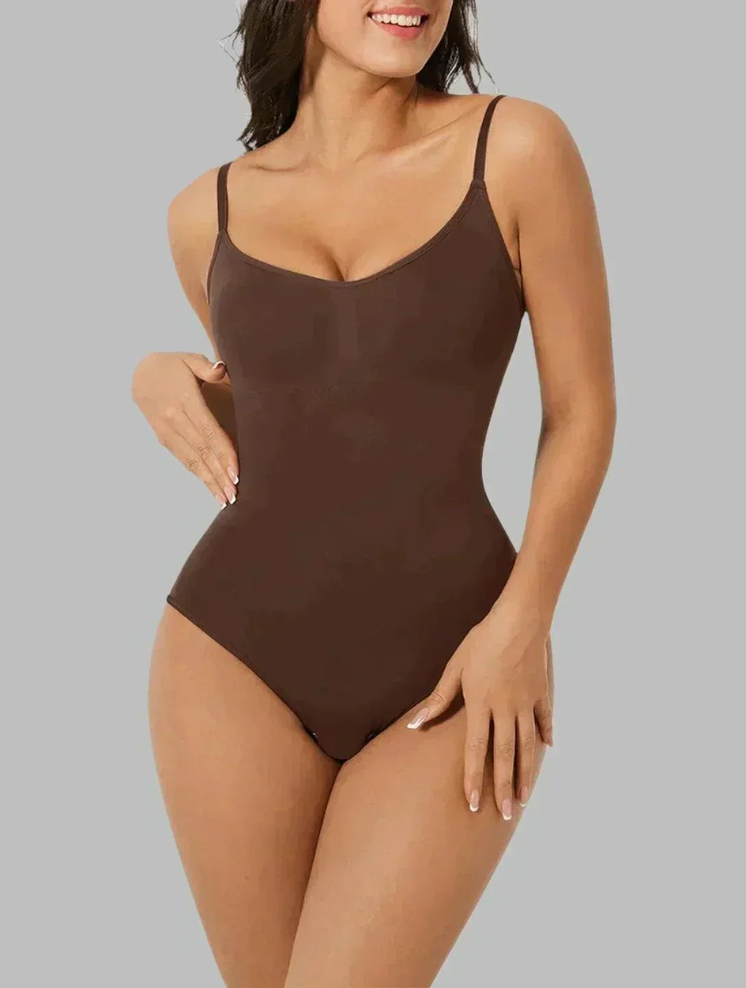 Spaghetti Strap Scoop Neck Shaping Bodysuit