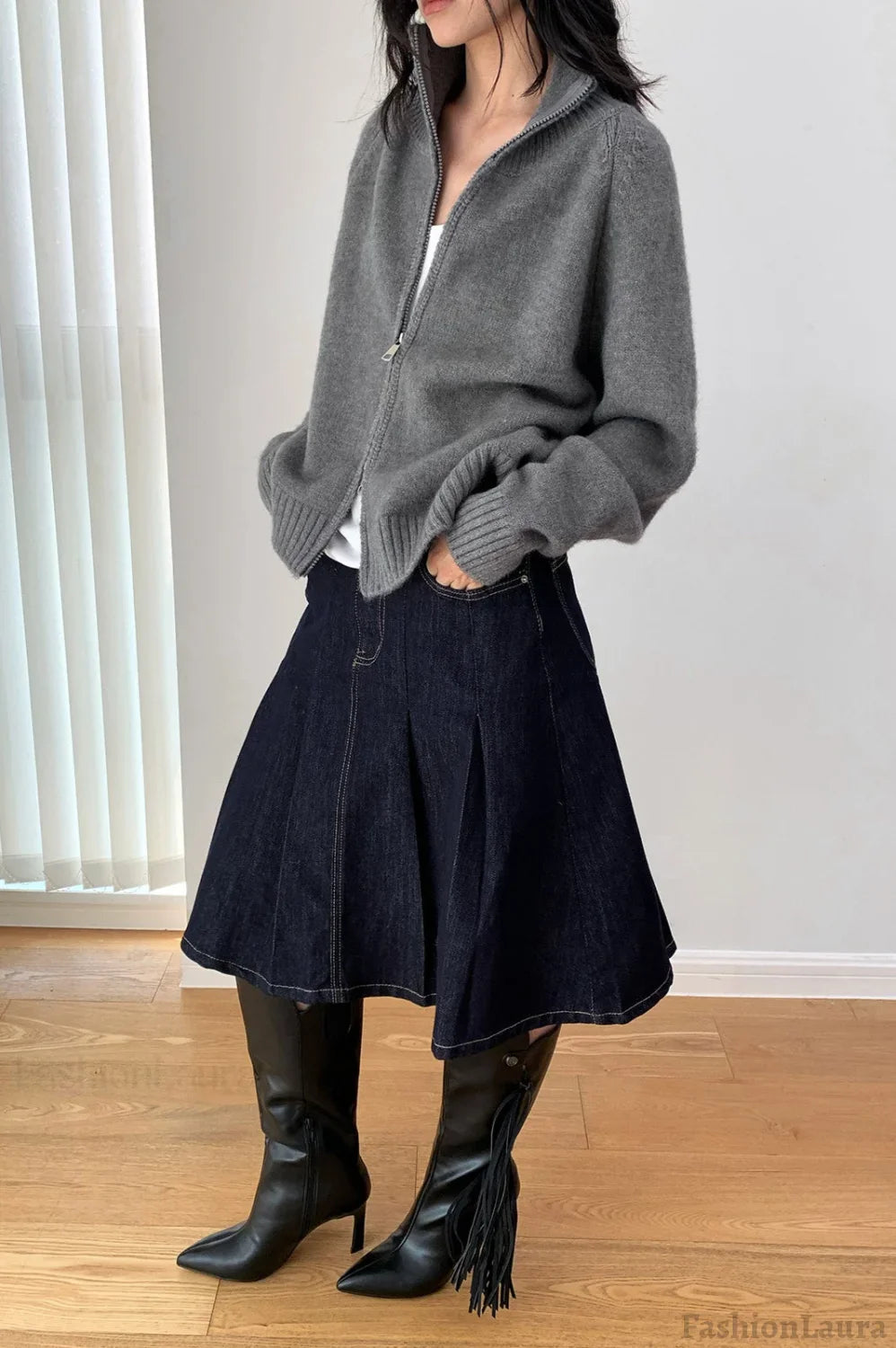 Soft Knit Zipper Cardigan