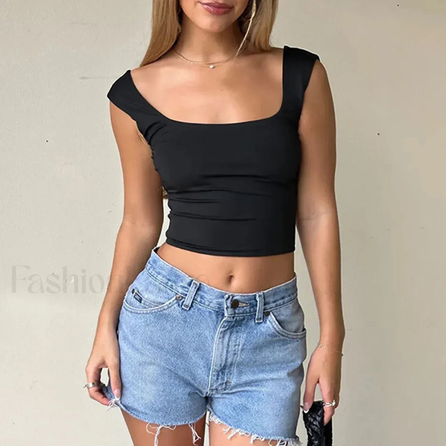 Solid Back Tie-Up Crop Top