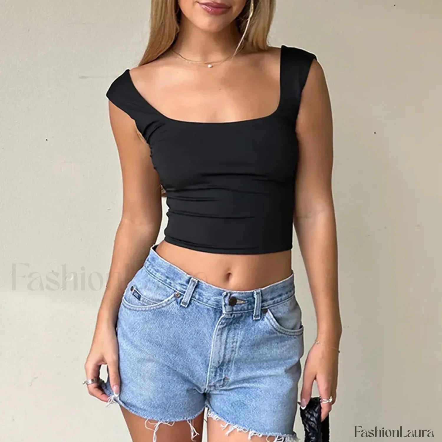 Solid Back Tie-Up Crop Top