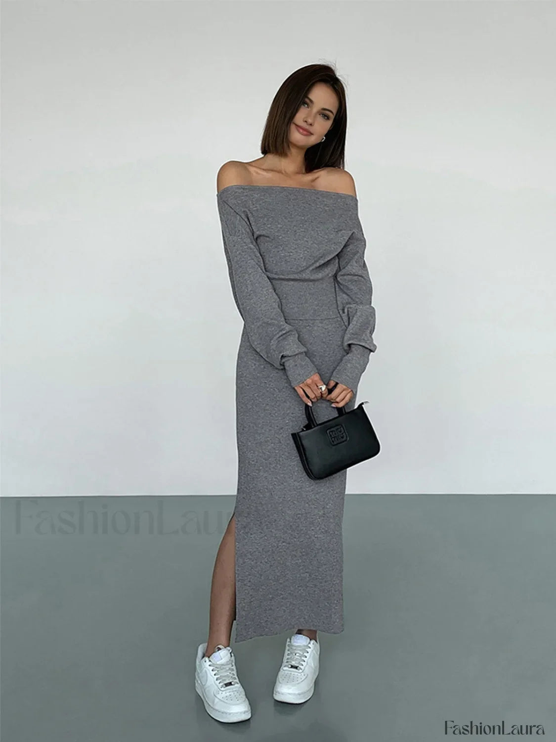 Solid Charming Sweater Skirt