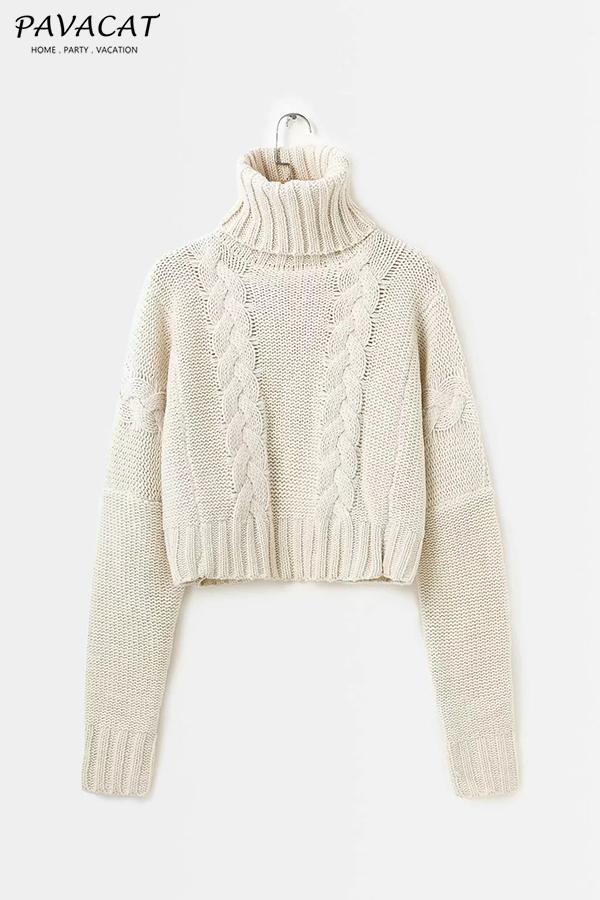 Solid Color High Neck Loose Sweater