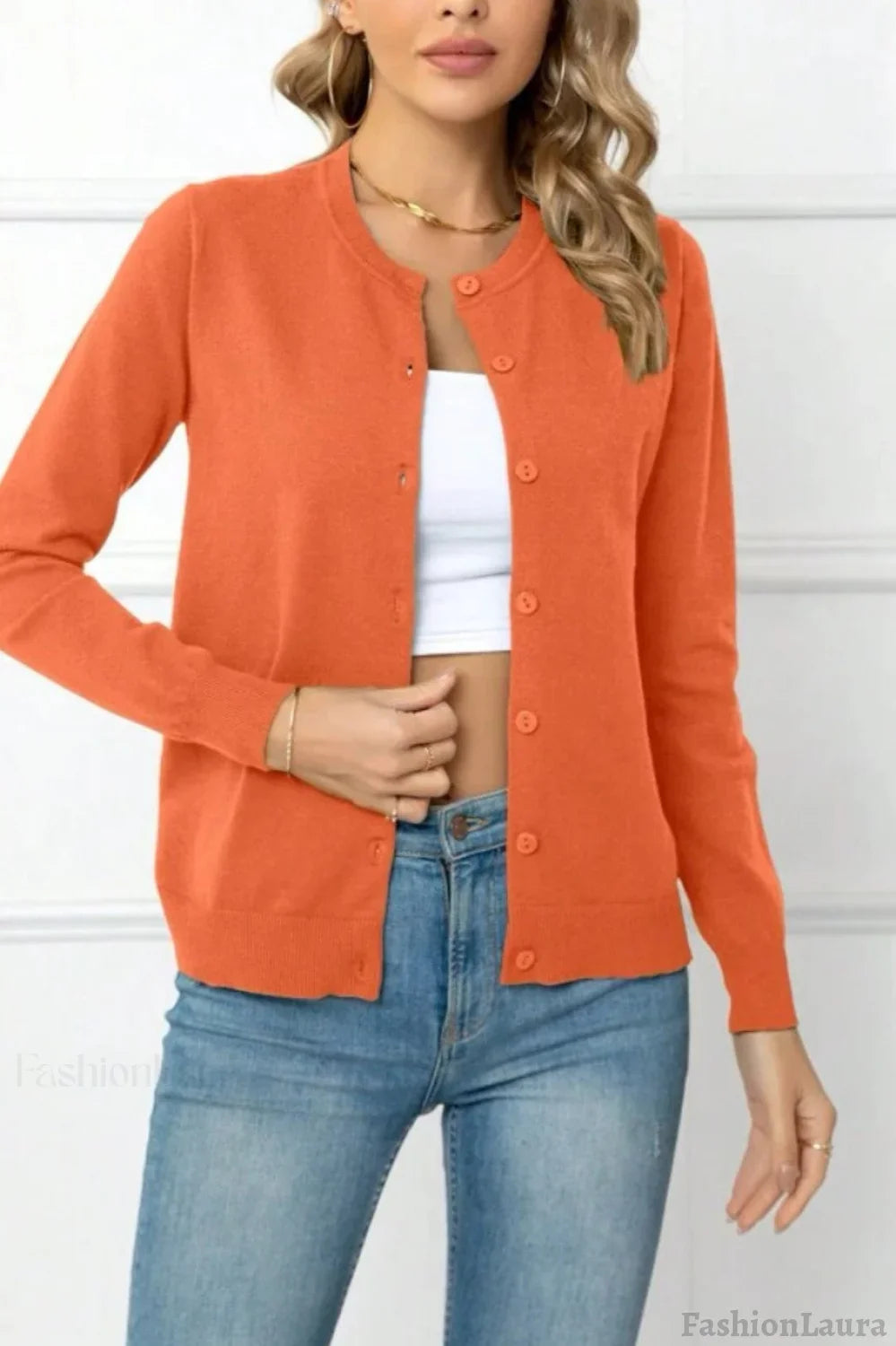 Solid Color Knit Cardigan