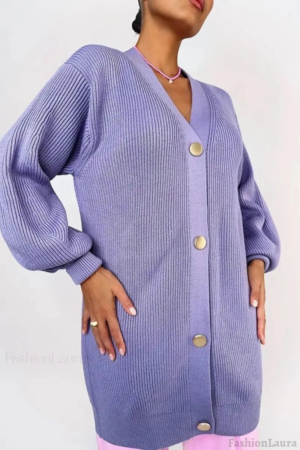 Solid Color Relaxed Knit Cardigan