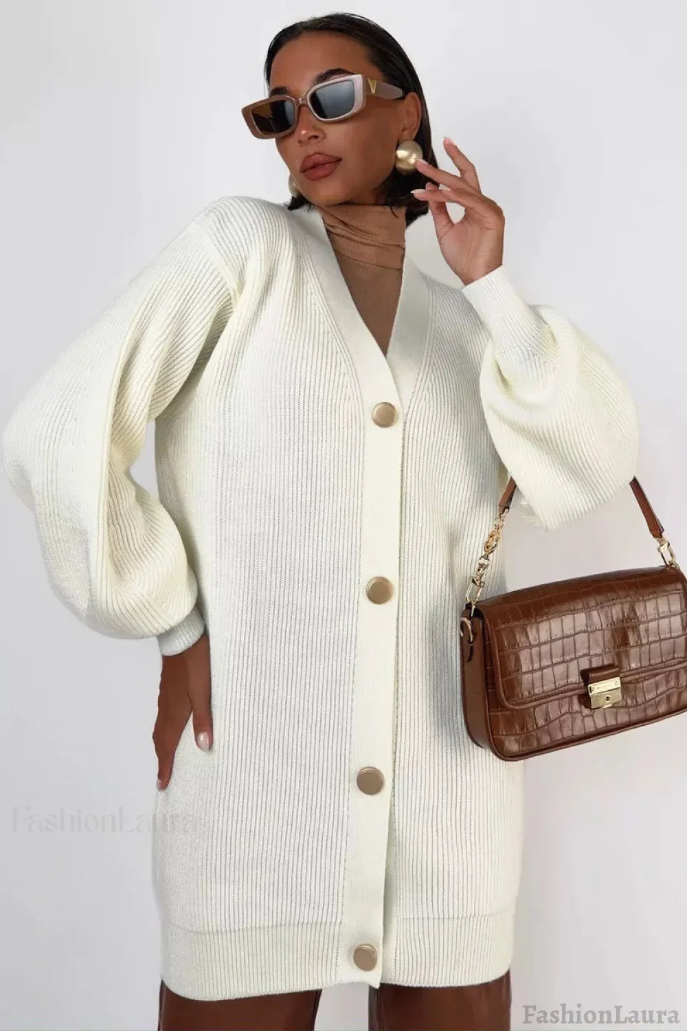 Solid Color Relaxed Knit Cardigan