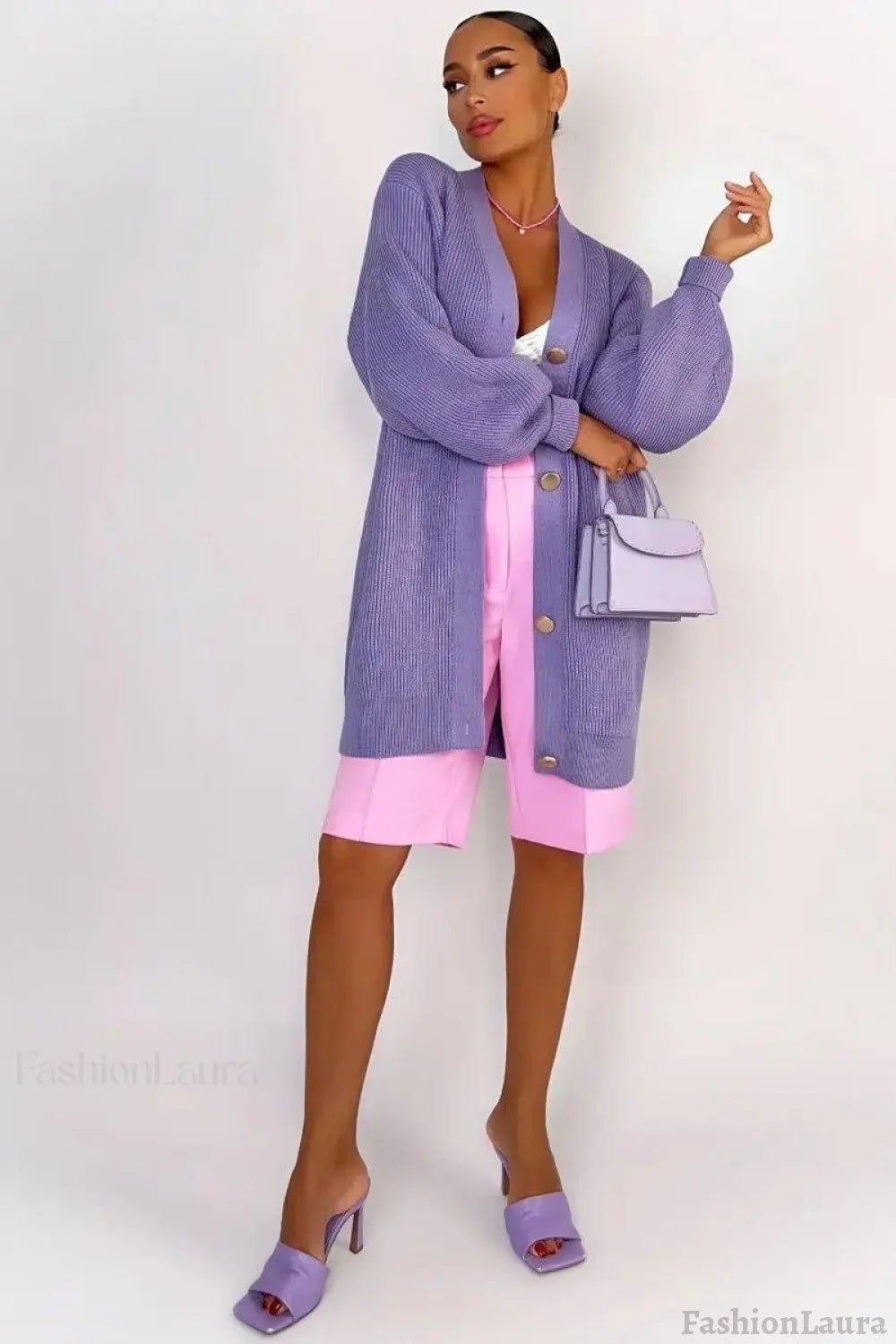 Solid Color Relaxed Knit Cardigan