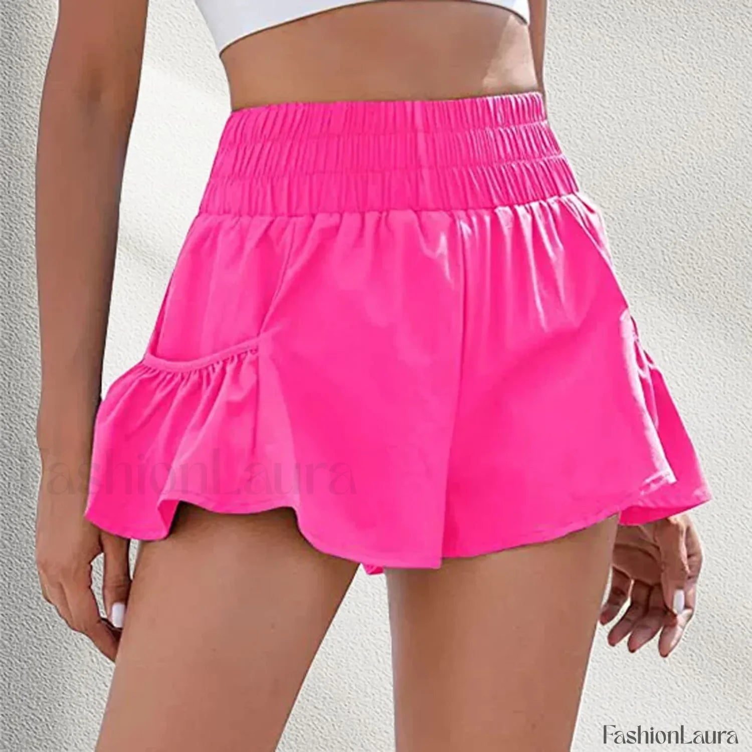 Solid Color Tennis Skirt Yoga Shorts Gym Sportswear Loose Short